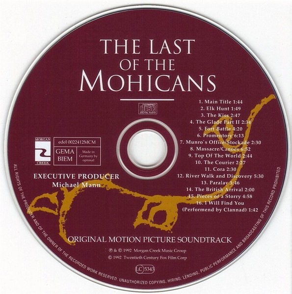 Trevor Jones / Randy Edelman – The Last Of The Mohicans (Original Motion Picture Soundtrack) ( USATO )