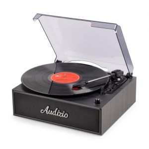 Audizio Reno Record Player Retro Black