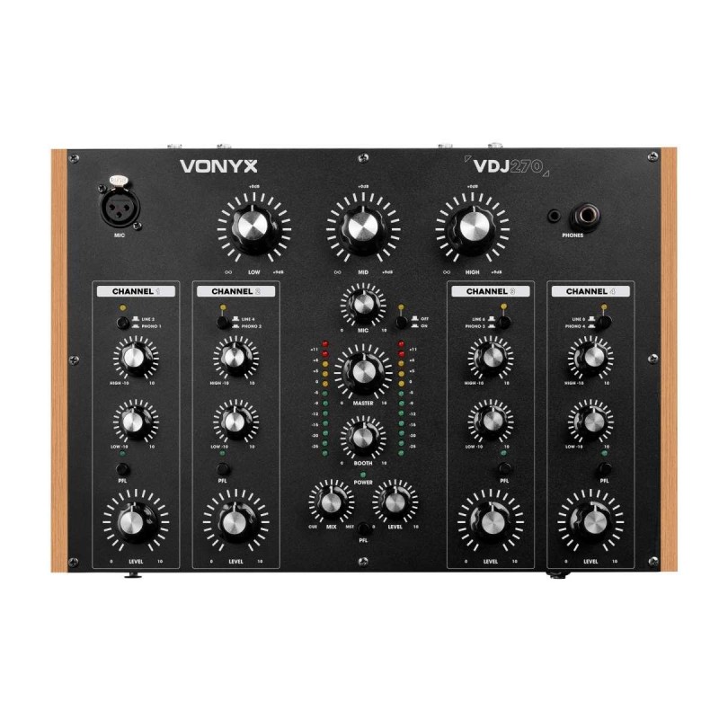 Vonyx VDJ270 DJ Rotary Mixer 4ch BT
